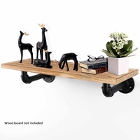 4PCS Pipe Floating Shelf Bracket Industrial Pipe Shelf Bracket Mounting Bracket Storage Racks Decor thumbnail