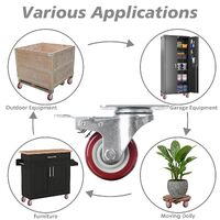 4x 4 inch Heavy Duty 2x Fixed + 2x Swivel Casters Load 520kg Lockable Castor Caster Wheels Swivel Casters with Brakes thumbnail
