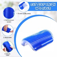 Cat Self Groomer Catnip  Dog Cat Toy Corner Groomer Wall Corner Scratcher Comb Grooming Massage Brush Blue thumbnail