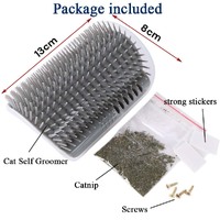 Cat Self Groomer Catnip  Dog Cat Toy Corner Groomer Wall Corner Scratcher Comb Grooming Massage Brush thumbnail