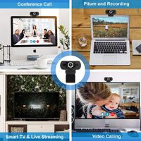 1080p HD Webcam USB Desktop Computer Laptop Camera Video Calling Built-in Mic thumbnail