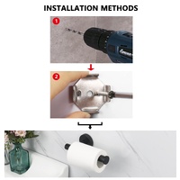 Toilet Paper Holder Black Wall Mount Bathroom Paper Roll Holder Roll Holder 304 thumbnail