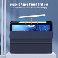 iPad 10th Case 10.9 Inch 2022 with Pencil Holder, Smart iPad Clear Case with Soft TPU Auto Wake Sleep Dark Blue thumbnail