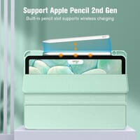 iPad 10th Case 10.9 Inch 2022 with Pencil Holder, Smart iPad Clear Case with Soft TPU Auto Wake Sleep Green thumbnail