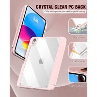 iPad 10th Case 10.9 Inch 2022 with Pencil Holder, Smart iPad Clear Case with Soft TPU Auto Wake Sleep Pink thumbnail