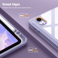 iPad 10th Case 10.9 Inch 2022 with Pencil Holder, Smart iPad Clear Case with Soft TPU Auto Wake Sleep Lavender thumbnail