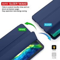iPad Pro 11 Inch 2020 Soft Tpu Smart Premium Case Auto Sleep Wake Stand Cover Pencil holder navy blue thumbnail
