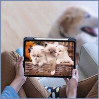 iPad Pro 11 Inch 2020-2022 Soft Tpu Smart Premium Case Auto Sleep Wake Stand Clear Cover Pencil holder navy blue thumbnail