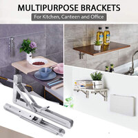 2PCS 14inch Steel Wall Mounted Folding Triangle Angle Shelf Support Bracket Rack thumbnail