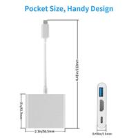 USB C to HDMI Adapter Type C AV Converter 4K HDMI USB 3.0 Port USB-C Female thumbnail