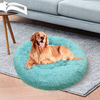 Pet Dog Bedding Warm Plush Round Comfortable Nest Comfy Sleeping kennel Green Large 90cm thumbnail