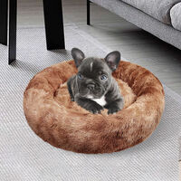 Pawfriends Dog Cat Pet Calming Bed Warm Soft Plush Round Nest Comfy Sleeping Cave 120cm thumbnail