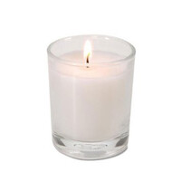 20 White Wax Clear Glass Holder Votive Candle - Wedding Event Centrepiece Table Decoration thumbnail