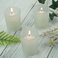 20 Pack Frosted White Glass Votive Candle Holders for Candle Making Kit Tealight Candles Cup Home Decoration thumbnail