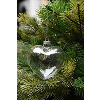 5 Pack Iridescent Glass Heart Ornaments Fillable Baubles for Christmas Party Wedding DIY Craft Decorations thumbnail