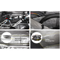 SPORTACE Bike Plane Bag Portable Soft Shell Travel Case Mountain Hybrid BMX Road Bike - 120CM X 75CM BK11- Black thumbnail