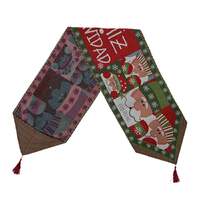 Christmas Table Runner thickened knitted Dining Tablecloth Xmas Party Decor(Elk) thumbnail