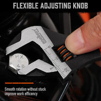 2x Adjustable Wrench Set 6" 10" Wide Jaw Spanner Cr-V Steel Workshop Metric SAE thumbnail