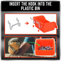 6Pc Pegboard Bins Peg Board Parts Storage With Steel Hooks Tools Organiser Tray thumbnail