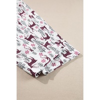 White Christmas Printed Shirt and Pants Pajama Set - S thumbnail