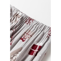 Light Grey Christmas Printed Shirt and Pants Pajama Set - M thumbnail