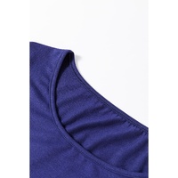 Blue Solid Top and Christmas Pants Two Piece Lounge Set - S thumbnail