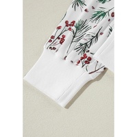 White Holly Print Thermal Pullover Pants Lounge Set - L thumbnail