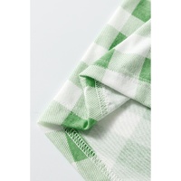 Light Green Christmas Plaid Print Shirt and Pants Pajama Set - L thumbnail