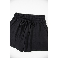 Black Corded MERRY Graphic Long Sleeve Top and Shorts Set - S thumbnail