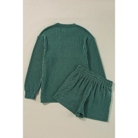 Evergreen Corded MERRY Graphic Long Sleeve Top and Shorts Set - M thumbnail