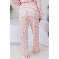Pink Floral Long Sleeve and Pants Pajamas Set - 2XL thumbnail