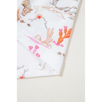 White Cowgirl Country Print Pajamas Set - M thumbnail