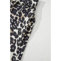 Black Cheetah Printed Casual Tee and Shorts Lounge Set - L thumbnail
