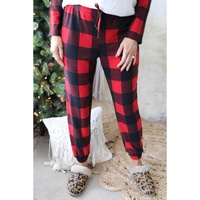 Red Plaid Merry Christmas Graphic Loungewear Set - L thumbnail