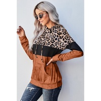Azura Exchange Leopard Tie Dye Colorblock Hoodie - L thumbnail