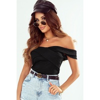 Azura Exchange Criss Cross Off Shoulder Ribbed Top - XL thumbnail