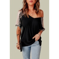 Azura Exchange Leopard Sleeve Top - L thumbnail