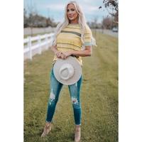 Azura Exchange Luxury Striped Crew Neck T-Shirt - S thumbnail