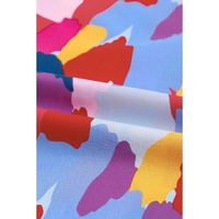 Azura Exchange Ruffle Cap Sleeve Frill Mock Neck Printed Top - M thumbnail