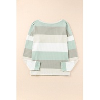 Azura Exchange Ribbed Color Block Long Sleeve Top with Pocket - S thumbnail