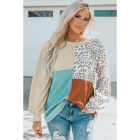 Azura Exchange Color Block Ribbed Long Sleeve Top - L thumbnail