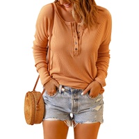 Azura Exchange Waffle Knit Henley Top - XL thumbnail