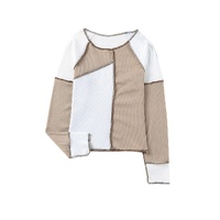 Azura Exchange Color Block Rib Knit Top - 2XL thumbnail