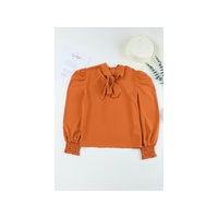 Azura Exchange Long Sleeve Mock Neck Chiffon Blouse - XL thumbnail