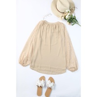 Azura Exchange Leopard Mesh Bubble Sleeve Blouse - L thumbnail