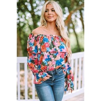 Azura Exchange Floral Print Off Shoulder Blouse - L thumbnail