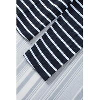 Azura Exchange Ruffled Striped Print Buttoned Top - M thumbnail