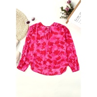 Azura Exchange Ruffled Floral Print Blouse - S thumbnail