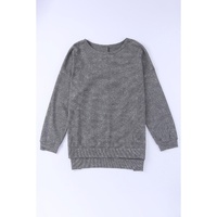 Azura Exchange Waffle Knit Side Slit Pullover Top - XL thumbnail