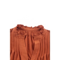 Azura Exchange Pleated V Neck Blouse - M thumbnail